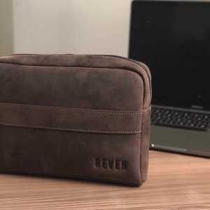 Reven Leather Gio Handbag - Tas Tangan Pouch Pria Kulit Sapi Asli Free Dompet STNK