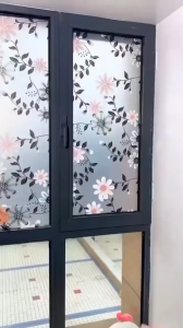 Stiker Kaca Jendela Kantor Rumah Stiker Pintu Kaca Stiker Cermin Premium Motif Bunga Sandblast