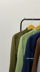 Baju Koko Haibah Semi Jas Lengan Panjang Pria Dewasa Katun Toyobo Warna Putih Hitam Marun