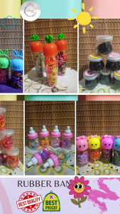 karet ikat rambut jepang rainbow warna warni hitam kemasan tabung toples 30 gr