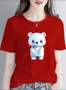 (COD)KAOS ATASAN MOTIF BERUANG/COTTON COMBED WANITA