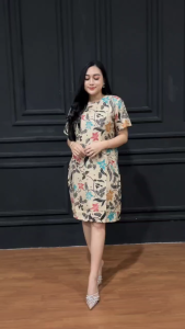 Dress Batik Lengan Pendek Cople Keluarga Dres Modern Anak Cewek Cowok