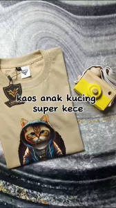 Baju Kaos Anak Perempuan Karakter Kucing Stabilo Bahan Cotton Combet 30s Jahitan Rapih Best Price Harga Termurah