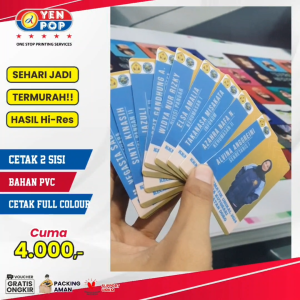 ID CARD CUSTOM  CETAK / PRINT ID CARD  MEMBER CARD SATU SISI / DUA SISI