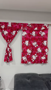 ม่านหน้าต่าง ลายการ์ตูนผ้าอย่างดีตัดเย็บเรียบร้อย ราคาถูกสุดๆๆจร้าลูกค้าจ๊ามีสายม่านพร้อมติดตั้งเลยนร๊า(ผ้าบางลายอาจมีสีตก)