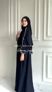 Abaya Basic Habibah Premium Gamis Plain Umroh Daily Abaya Kancing Dress Gamis Batwing Oversize Crinkle Inara Button By Almarshto