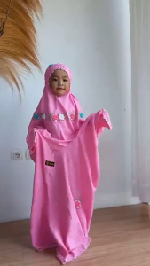 Mukena Anak Terusan Bordir Mukena Lajuran Remaja Mukenah Remaja Adem Teratai Series Kids by Malaikamoza