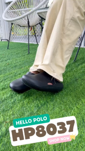 Hello Polo รองเท้าหัวโต  รองเท้าสำหรับผู้ชายและผู้หญิง ทนต่อการสึกหรอ กันลื่น พื้นหนา เบาสบาย ลำลอง พื้นนุ่มมาก HP8037