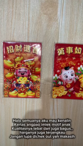 Kertas Angpao Imlek Sincia CNY Pendek Motif Anak - Anak Lucu