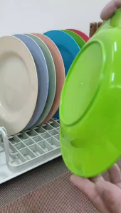 6PCS COLORED ROUND PLATE 9inchesPLASTIC PLATO (REUSABLE DINNER PLATE)