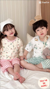 [HÀNG LOẠI 1] Bộ đồ lửng mặc nhà cho bé trai bé gái Đồ ngủ bé trai bé gái Bộ quần áo cotton trẻ em