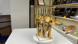 304 Stainless Steel Coffee Scoop Mini Western Steak Knife and Fork 24 Tableware Set Home Dessert Gift