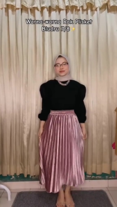 Rok Plisket Bludru Pendek 7/8 Premium / Bludru Velvet Premium / Rok Bludru Velvet Pendek