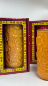 【易购乐】天宫坊 12/7天酥油龙烛黄/红/蓝（一对）盒装 -10斤酥油龙烛/龙烛/12天蜡烛/蜡烛/龙柱/斗烛/植物油/