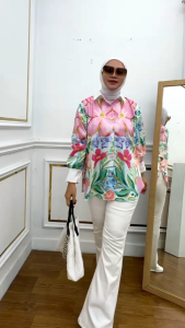 Kemeja Wanita Full Motif Import Stylish Keren