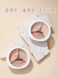 NOVO คอนซีลเลอร์เนื้อแป้ง 3 สี ปกปิดเนียนธรรมชาติ ติดทนนาน ปกปิดเยี่ยม