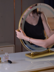LED Vanity Mirror Round Smart Cosmetic Mirror Bedroom Vanity Mirror Rotating Mirror