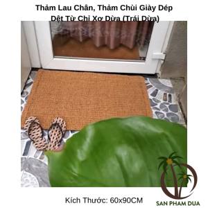 Thảm Xơ Dừa 60x90cm Thảm Loại Cứng Chùi Giày Dép Cửa Ra vào Trong Nhà Dệt Từ Chỉ Xơ Dừa Tự Nhiên
