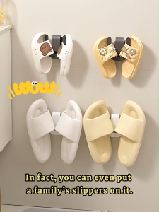 MEIDOO Sticker Slipper Rack Thickened Space Aluminum Material Waterproof and Rust-proof Drilling-free Sticker Installation