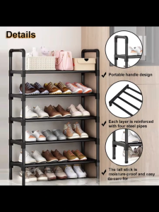 8 Layer Shoe Rack Stainless Steel Shoes Storage Organizer Home Student Dormitory Simple Stackable Shoe Storage Stand
