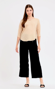 Krizia 3/4 Long Sleeve Blouse With Neck Detail