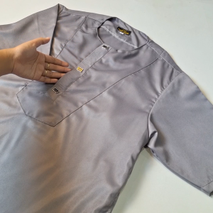 jubah pria polosan model lengan pendek kain polyester bahan nyaman dan halus gamis dewasa harian