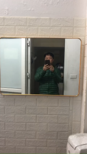 Gương treo phòng tắm Groves chữ nhật khung nhôm viền vàng nhạt Gtd- D 700x500 mm đẹp sang trọng quý phái bền bỉ với  thời gian