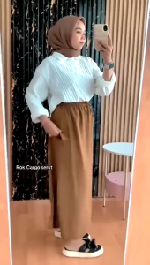 Rok Cargo Wanita Cringkle Termurah