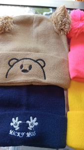 Kupluk Bayi Pom Pom & Topi Rajut Bayi 0-1 Th