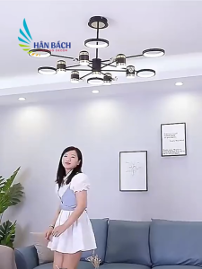 [HÀNG ĐẸP - GIÁ RẺ] Đèn chùm thả trần 3 chế độ sáng phản chiếu trăng sao
