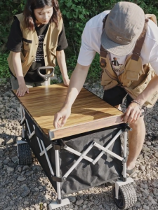 Naturehike Camping กลางแจ้ง พับรถเข็น 180L Self-Driving Tour แบบพกพา Camping รถเข็นมัลติฟังก์ชั่รถเข็น