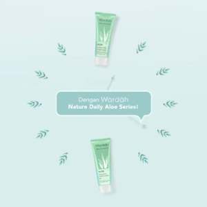 Wardah Nature Daily - Aloe Hydramild Facial Wash - Mencerahkan - Melembabkan Kulit - Mengecilkan Pori Pori - Menenangkan - Virgo Shop