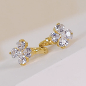 Mikana Petal Charm 14k Gold Plated Juria Stud Earrings Accessories Jewelry for Women