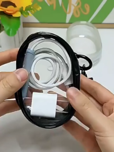 Waterproof Clear Cable Storage Bag: Portable Mini Zipper Bag & Key Container Organizer