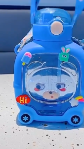 Botol Minum Anak Karakter EMOJI Free Sticker Korea Lucu Kapasitas 1000ml + Tali Panjang