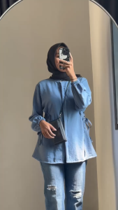 Arumi poplin outer / Baju wanita pita depan / kemeja wanita katun / pakaian wanita terbaru