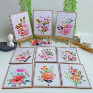 HIASAN DINDING BUNGA ABSTRAK WALLDECOR PAJANGAN POSTER HIASAN KAMAR DEKORASI KAYU GAMMBAR BUNGA