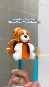 Flipper FUN ANIMAL | Cute & Portable Kids Toothbrush Cover Holder | Bathroom Organizer Storage Box | Travel-friendly