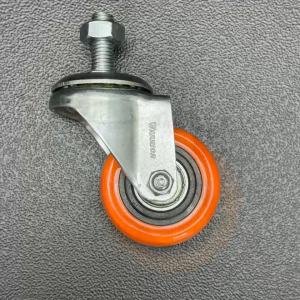 PU Orange CASTER WHEEL 1.5 | 2-inches Screw Threaded Swivel and Swivel with Brake (Pushcart Trolley Wheel) Heavy Duty (sold per piece)