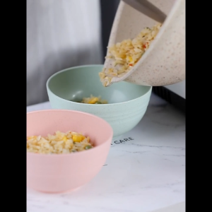 ( SIAP KIRIM )  4 Pcs Mangkok Sup Serbaguna Bahan Jerami Anti Panas - Mangkok Kuah Mangkuk Plastik Microwave BPA FREE