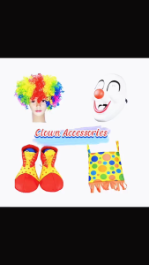 hiCosplayDy Kids Clown Accessories Wig Nose Mask Circus Christmas Halloween Carnival Costume