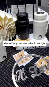 Bình giữ nhiệt Fashion Cup gấu nâu 1000mlinox 316 có lưới lọc trà giữ nóng lạnh 12h