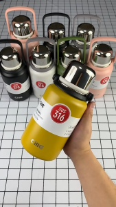 Cille 900ml/1.2L/1.6L/2L Cup Cap 316SS/Ceramic Liner 304SS Stainless Steel Vacuum Flask Thermos