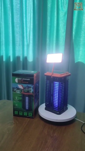 LED Solar Rechargeable Lamp Electric Mosquito and Fly Killer Lamp Electric Shock Insect Killer Lamp High-Efficiency Indoor Electric Bug Zapper Electric Fly Trap and Mosquito