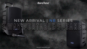 BARETONE 12" HEAVY DUTY 3WAY PORTABLE SPEAKER WITH 2PC DIGITAL WIRELESS MIC - 500W ( NB SERIES )