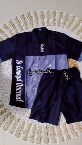 KIYOO-SETELAN KEMEJA CASUAL PRIA LENGAN PENDEK SATU SET KEMEJA KEVIN DAN CELANA PENDEK POLOS KEKINIAN