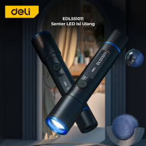 Deli Rechargeable LED Flashlight / Senter LED Isi Ulang EDL551011