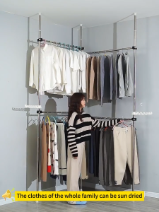 Foldable Clothes Rod Telescopic Strong Steel Structure Laundry Rack Cloth Clothes Rack Hanging Organizer / Hanger Baju