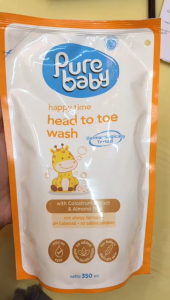 Pure Baby Head To Toe Wash Refill / Pump Happy Time 350mL Sabun Bayi