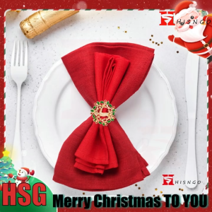 【Fast delivery】Christmas Napkin Rings Deer Elk Christmas Tree Napkin Rings Xmas Napkin Holder Metal Serviette Buckle for Christmas Party Table Decoration New Year Holiday Winter Holiday Halloween Thanksgiving Dinning Table Decorations